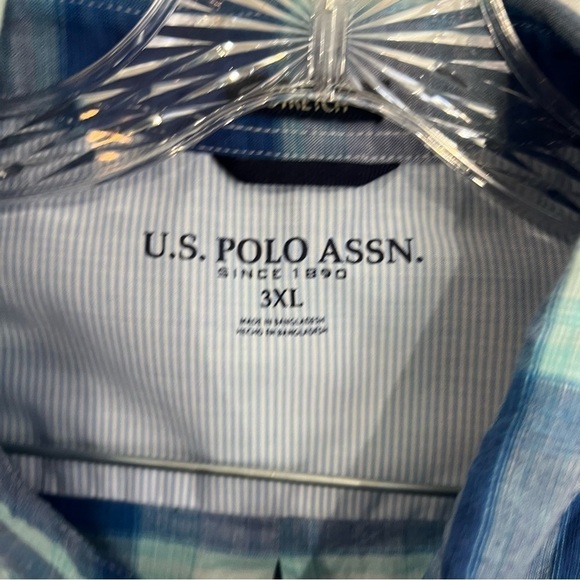 U.S. Polo Assn Short Sleeve Plaid Woven button down Shirt size 3XL - Picture 5 of 6